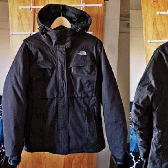 The North Face Women's Hyvent Goose Down Hooded Parka Coat Jacket in Black - Picture 15 of 16